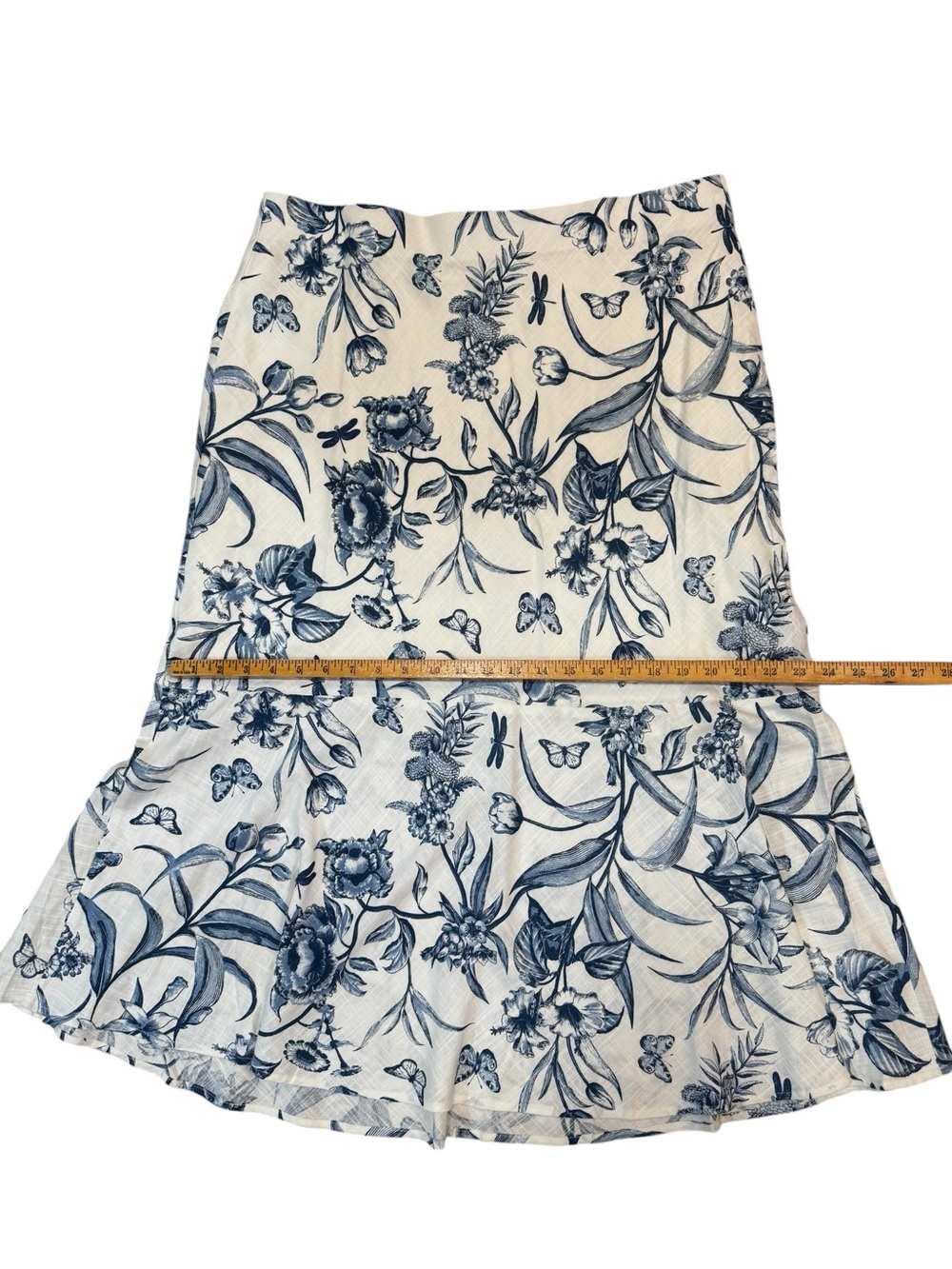 Haver + Blair Blue White Floral Maxi Skirt Tiered Flowy Boho XL NWOT - Picture 4 of 8